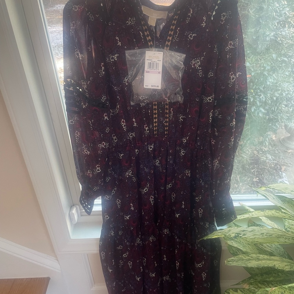 Michael Kors Purple and Red Floral Dress